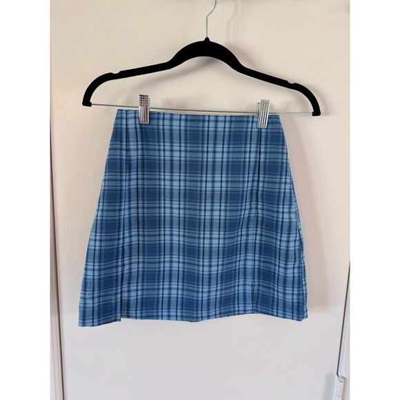 NWOT Brandy Melville Cara Skirt by John Galt Blue Plaid Skirts Bundle - Picture 2 of 8